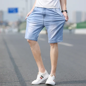 мужские летние джинсовые шорты Тонкий модный бренд летние мужские повседневные шорты джинсовые брюки нового стиля 2023 года