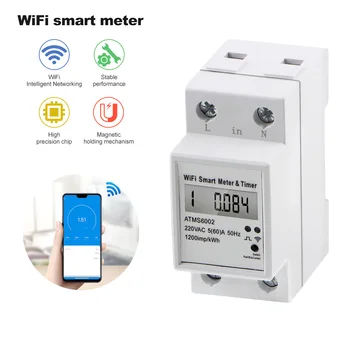 Wifi Smart LOT Switch Счетчик электроэнергии Тестер энергии Мониторинг потребления кВтч Напряжение Ваттметр Импульсный выход Однофазный