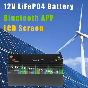 Аккумуляторная батарея LiFePO4 12 В 200АЧ Bluetooth BMS 12,8 В для хранения на яхте на колесах, Солнечный Робот-вилочный погрузчик, Светодиодная лампа 12v lifepo4